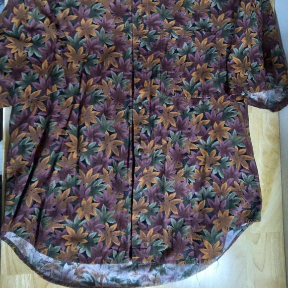 Vintage Japanese Maple Leaves Pattern Hawaiian Shirt - Picture 3 of 6